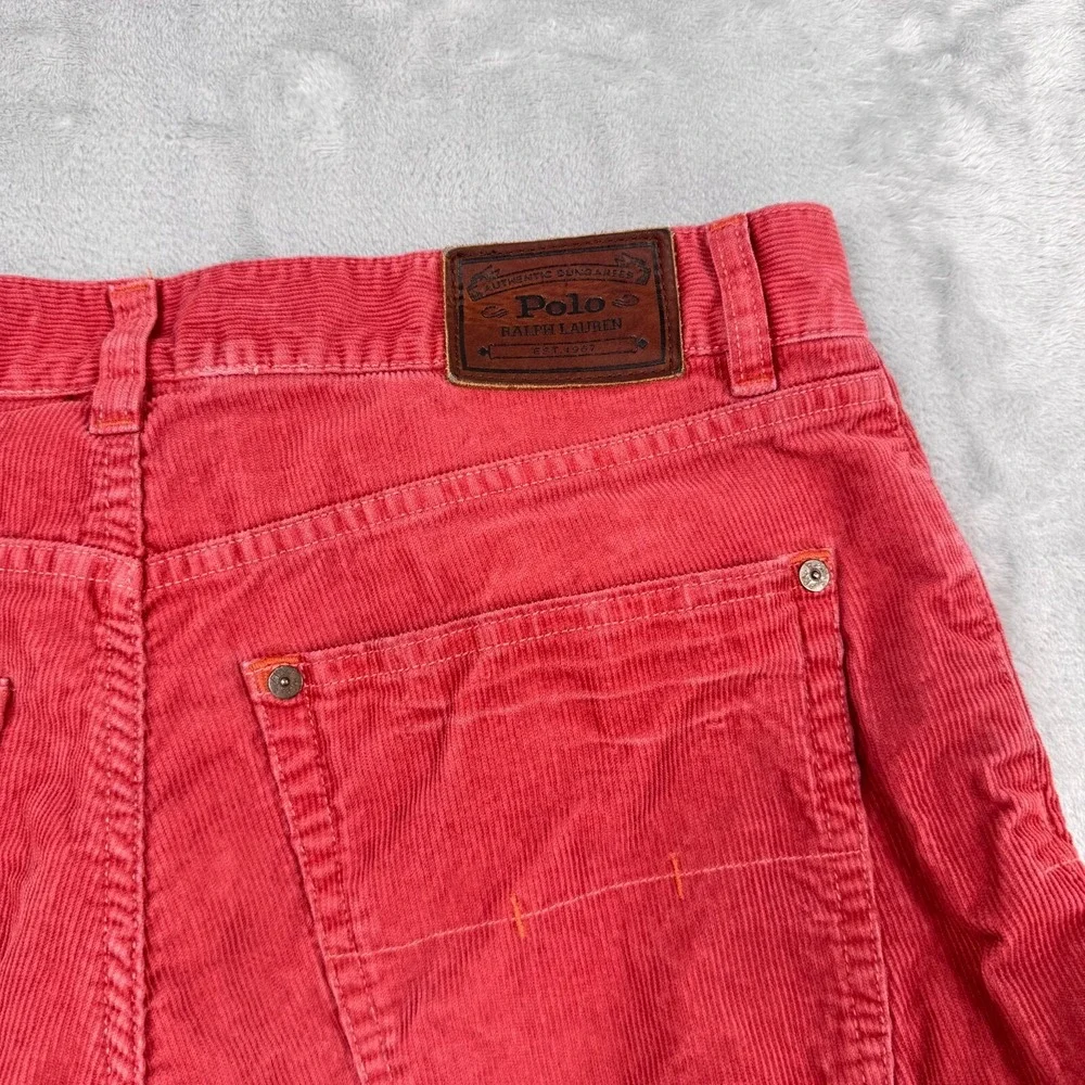 Polo Ralph Lauren‎ Straight Pants Men's 33x32 Red Corduroy 100% Cotton